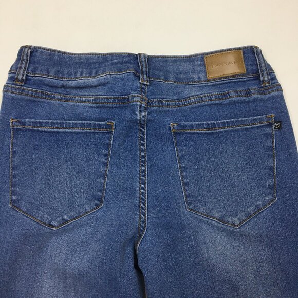 TAHARI Medium/Light Wash Fit Solution CHLOE 5 Pocket Logo Hardware Jeans - Picture 9 of 12
